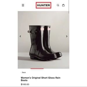 Hunter Women's Original Short Gloss Rain Boots in Black